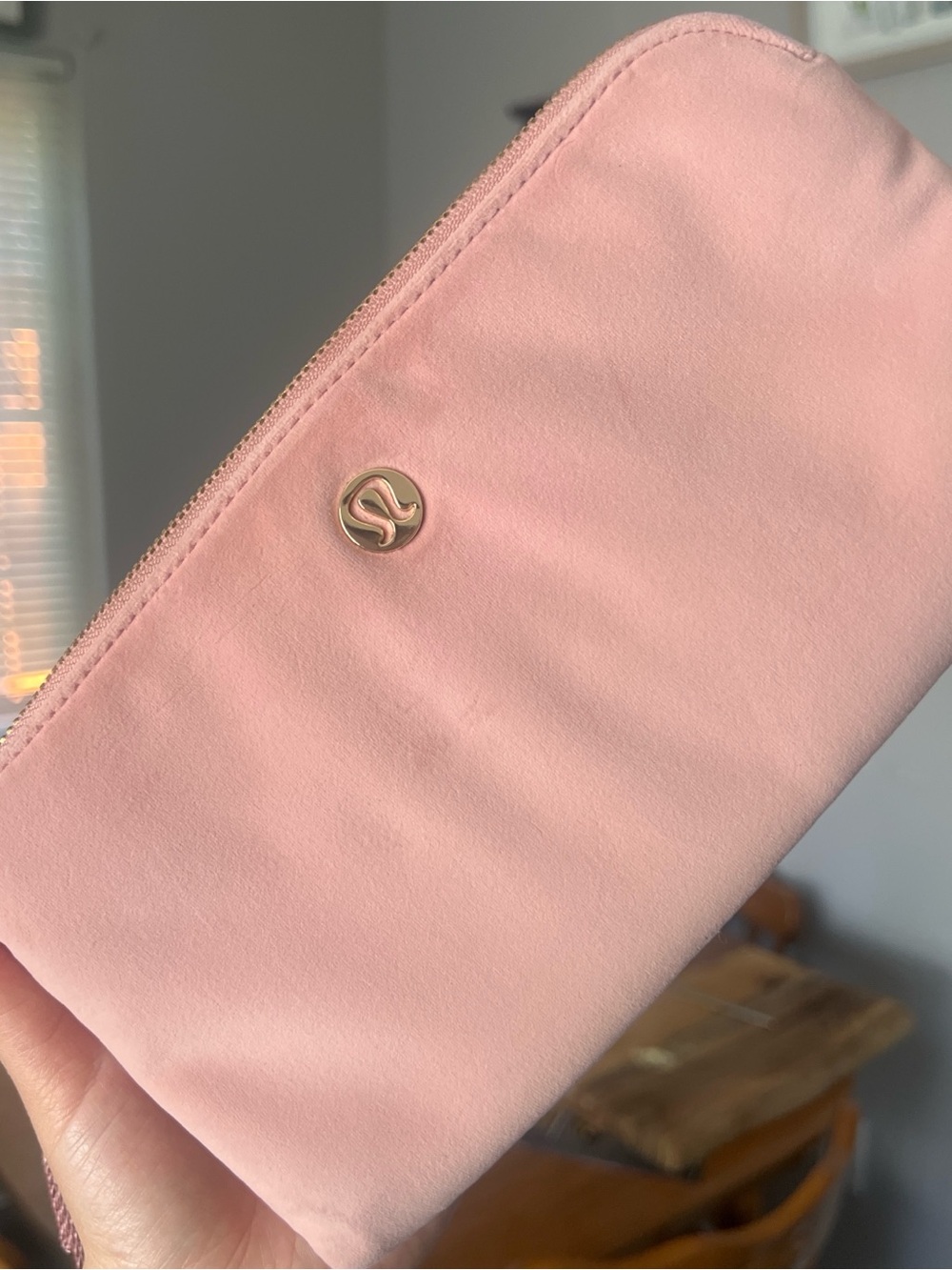Lululemon Velour Zip Pouch Wristlet Pink - Picture 1 of 4